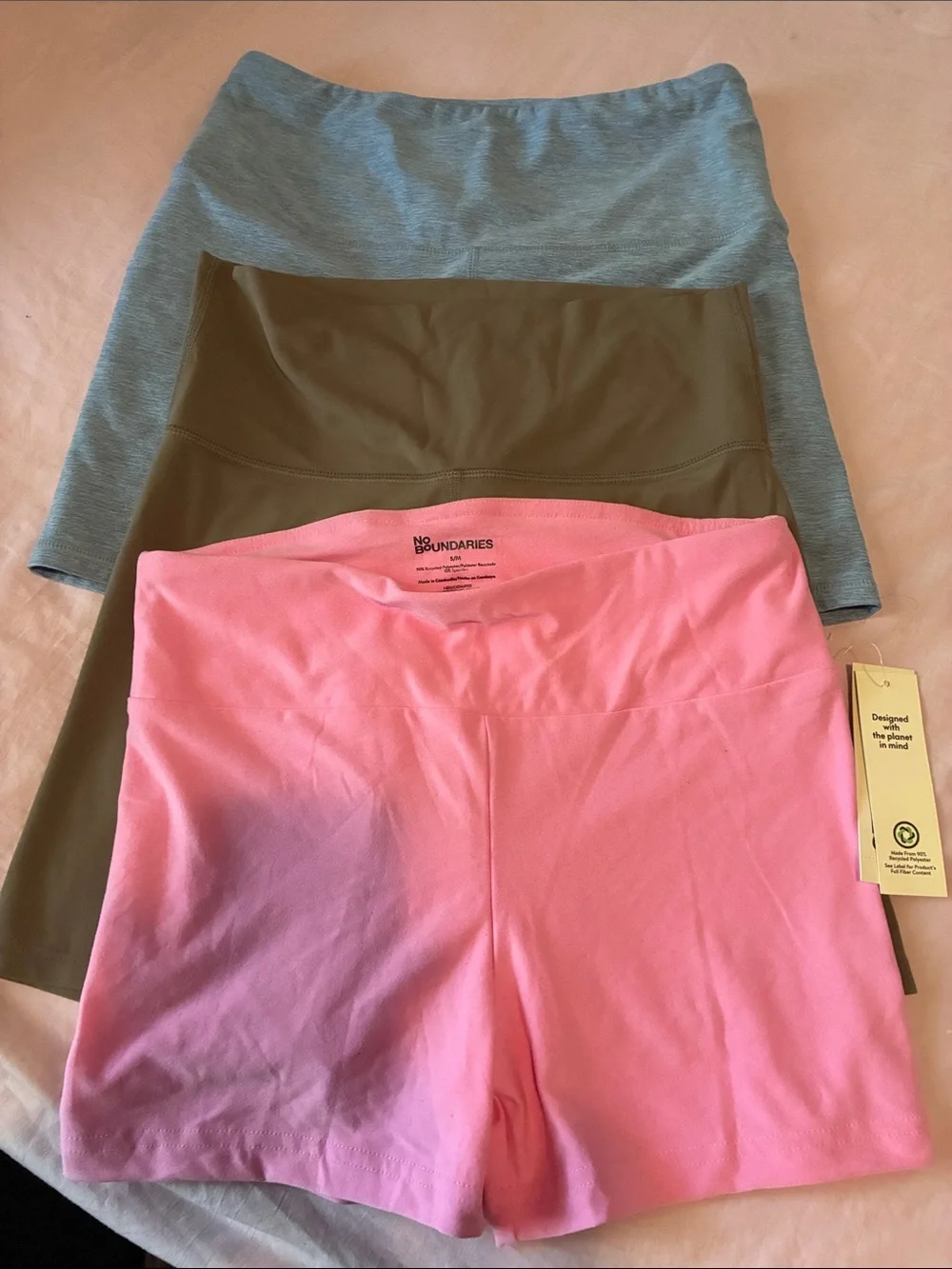 No Boundaries Pink Performance Shorts with High Waist